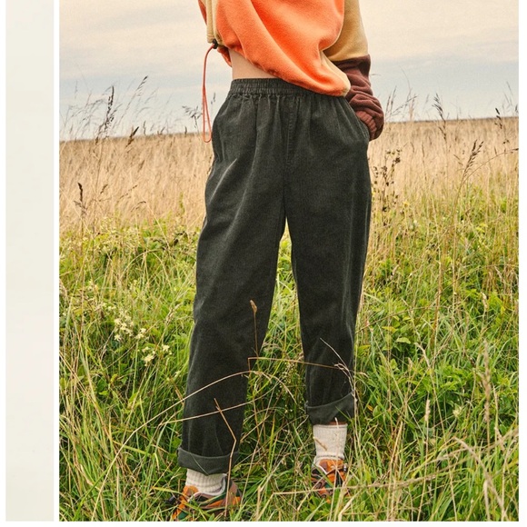 Lucy & Yak Pants - Lucy & Yak Sz M Billie Trousers Pants ORGANIC CORDUROY Dark Olive